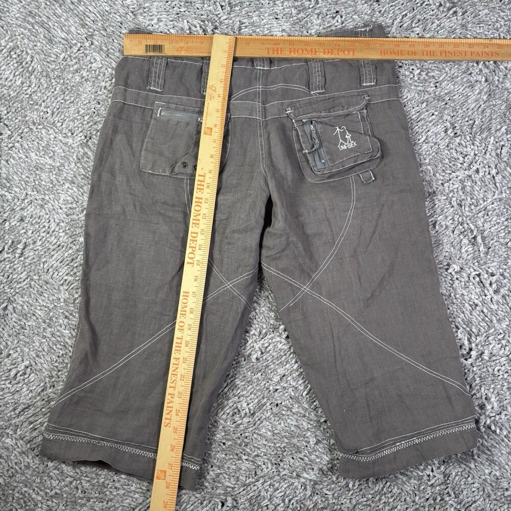 Pete & Greta Johnny Was Linen Cargo Shorts Womens 8 Gray Utility Lightweight - Picture 5 of 7